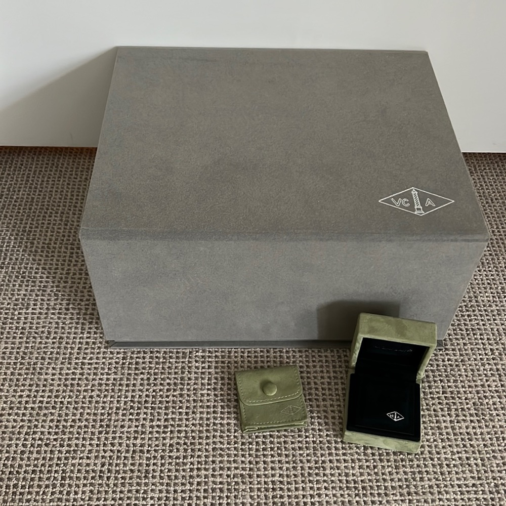 Authentic 3 piece Van Cleef & Arpels large box, small box and pouch